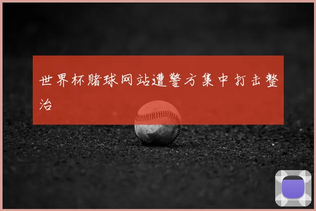 世界杯赌球网站遭警方集中打击整治